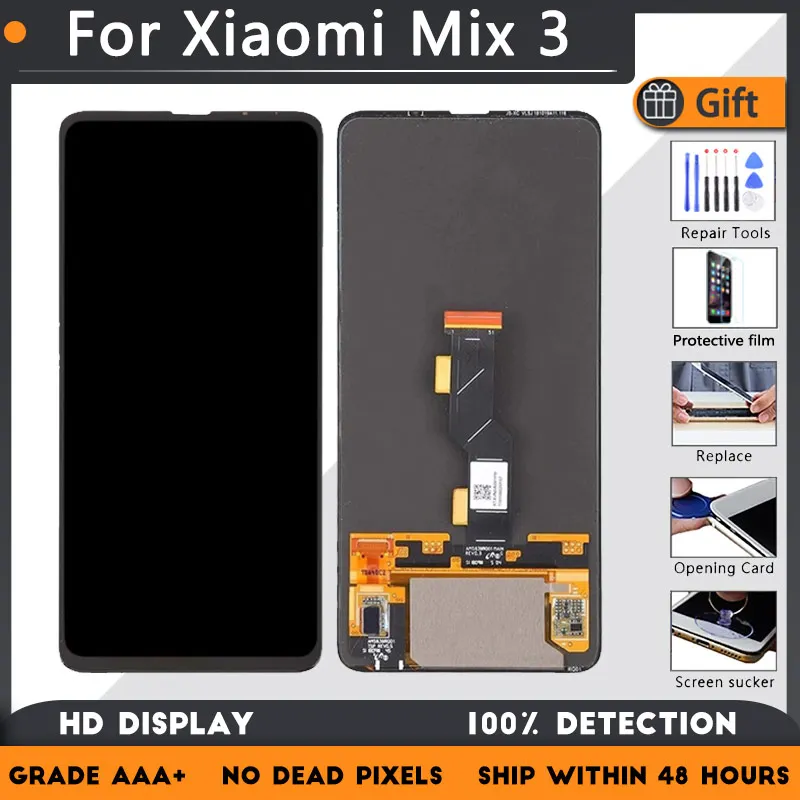 

For XIAOMI Mi Mix 3 AMOLED Original LCD screen assembly Black With repair tools and Tempered film
