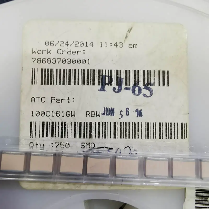 

160pf 2500WVDC High Q Porcelain High RF Power Multilayer Capacitors High RF Current / Voltage a161G ATC 100C161GW