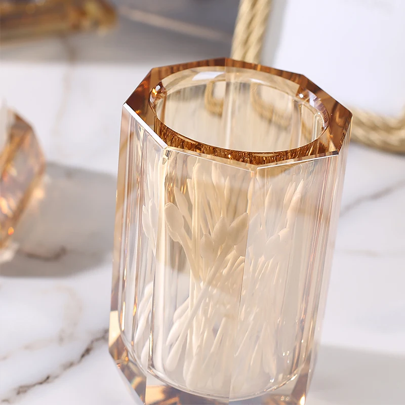 

Bathroom Accessories Sets Crystal Glass Cup for Tooth Brushes Soap Dish Dispenser Bottle Home Hotel Wash Tools Toothbrush Holder