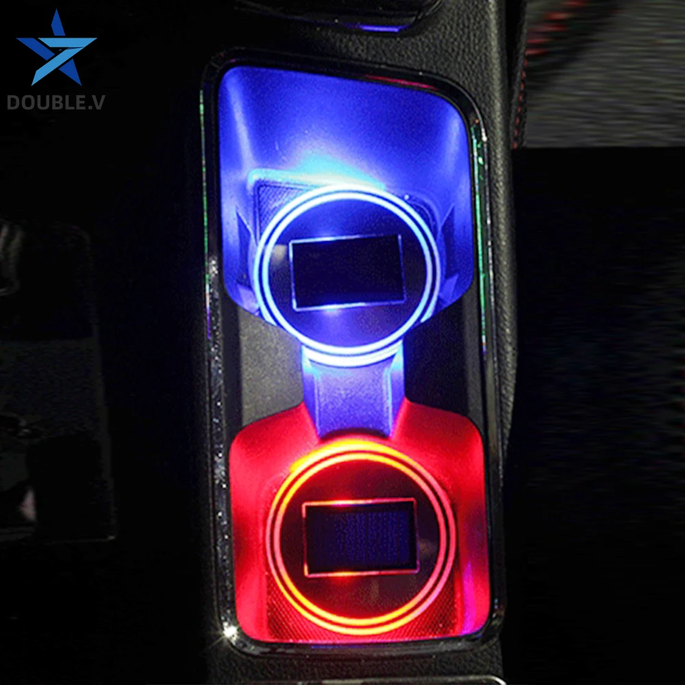 2X Универсальный Автомобильный подстаканник на солнечных батареях подстаканники