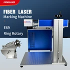 Волоконно-лазерный металлический гравировальный станок Raycus Jpt 20 Вт 30 Вт 50 Вт лазерное маркировочное кольцо с поворотной резкой E69 Золотая Серебряная нержавеющая сталь