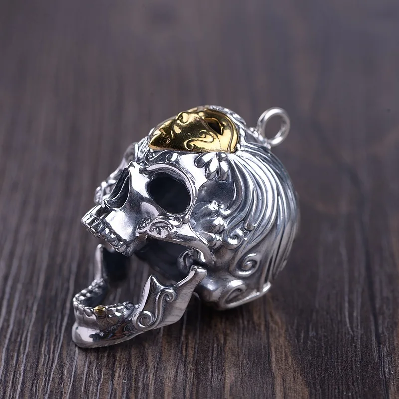 Высококачественные подвески в виде черепа для мужчин из тайского серебра и