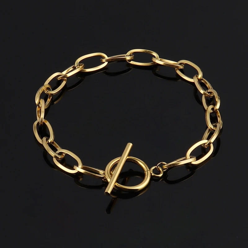 Браслеты-цепочки из нержавеющей стали для мужчин и женщин Минималистичная