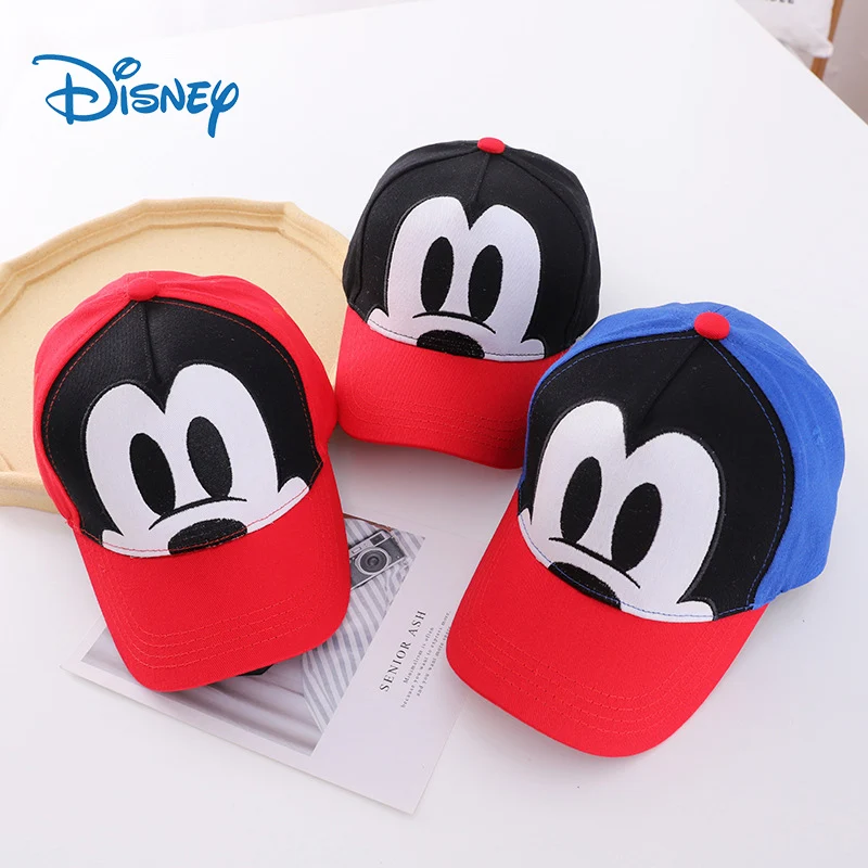 

Disney Cartoon Mickey Children Hat Kids Boys Girls Baseball Cap Casual Hat Fashion Color Matching Sun Hat 3-8 Years Old
