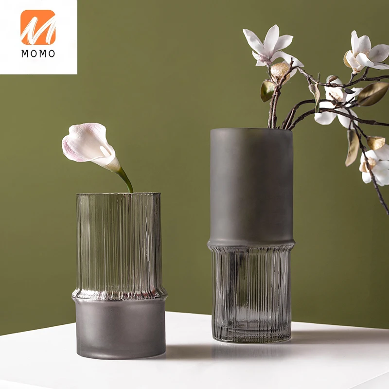 

Light Luxury Vase Glass Transparent Japanese Model Room Living Room Flower Arrangement Vase TV Cabinet Dining Table Decorations
