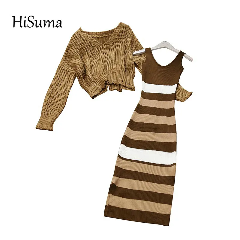 Осень зима 2020 новинка женский свободный свитер с длинным рукавом и V образным