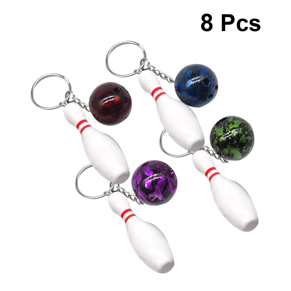 8 Pcs Mini Bowling Keychains Hanging Ornament Portable Decoration Keychain Key Holder Keyring for Friends Children Family | Спорт и