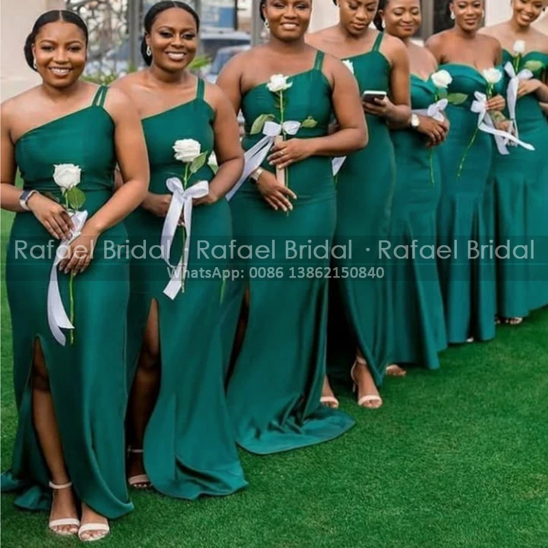 

Акция на одно плечо зеленое платье для невесты Фата 2021 с боковыми Южная Африка для женщин Длинные вечернее платье для выпускного вечера; Сва...