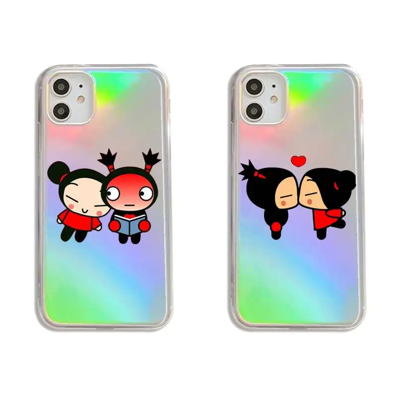

Pucca China doll cute cartoon Phone Case Transparent for iPhone 7 8 11 12 se 2020 mini pro X XS XR MAX Plus