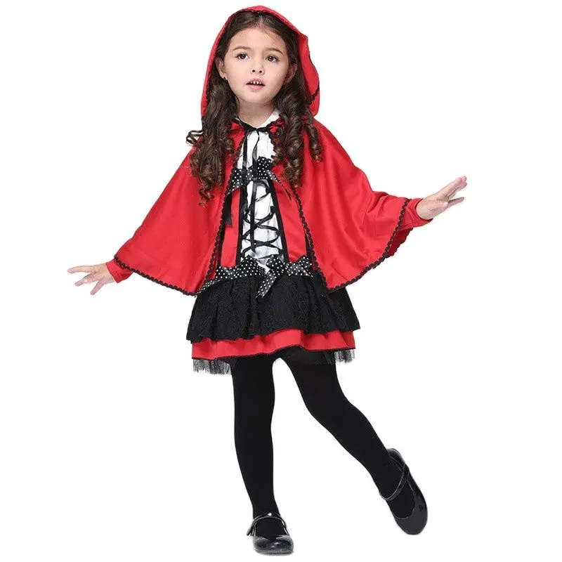 

Halloween Costumes Red Devil Cosplay Girl Cloak Dress Children Dancing Skirt sets Kid Carnival Party Fantasy Fancy Show Clothing