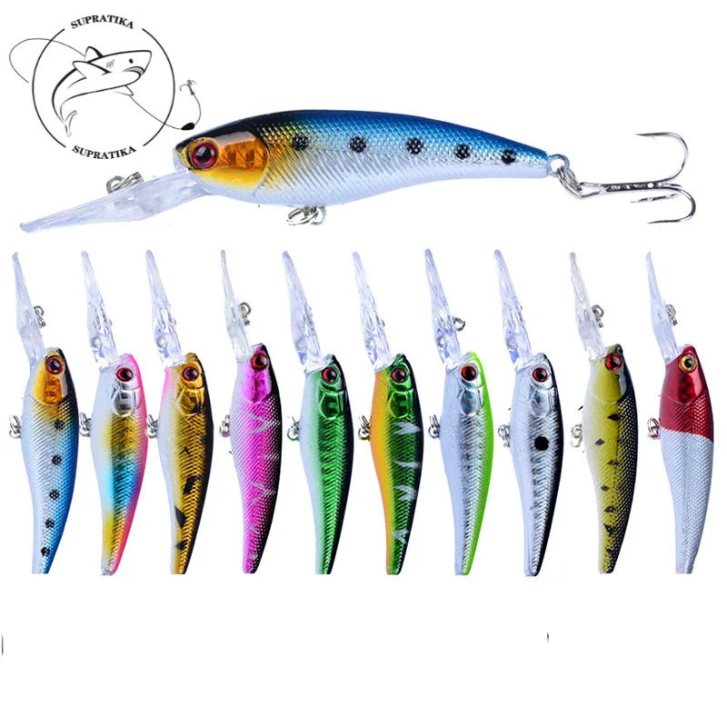 

Diving Depth 0.5-3M Anti-Corrosion Bionic Plastic Fishing Bait Artificial Minnow 90mm/8.3g 3D Eyes Fishing Lure Hard Bait