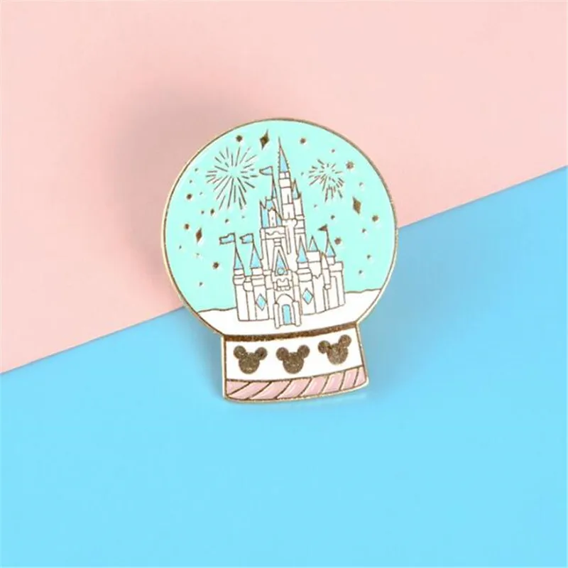 Новый хрустальный шар фантазия металлический значок Принцесса замок одежда