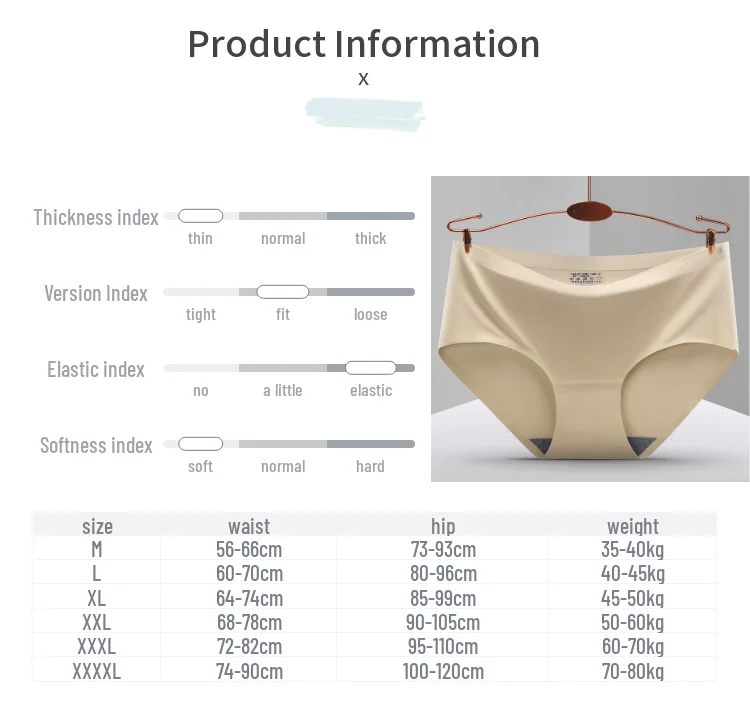 

Big Size 3XL Women Seamless Panties Silk Mid Waist Underwear For Female 3Pcs Large Size Women's Panties Set Underpant Lingerie