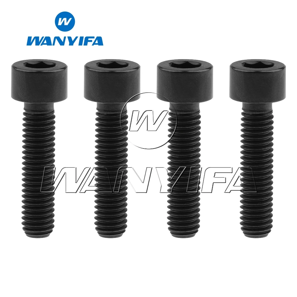 Square Black Титановый "Wanyifa" болты M6x25mm шестигранный винт для велосипеда ободного тормоза винт 4 шт - Цвет: Square Black