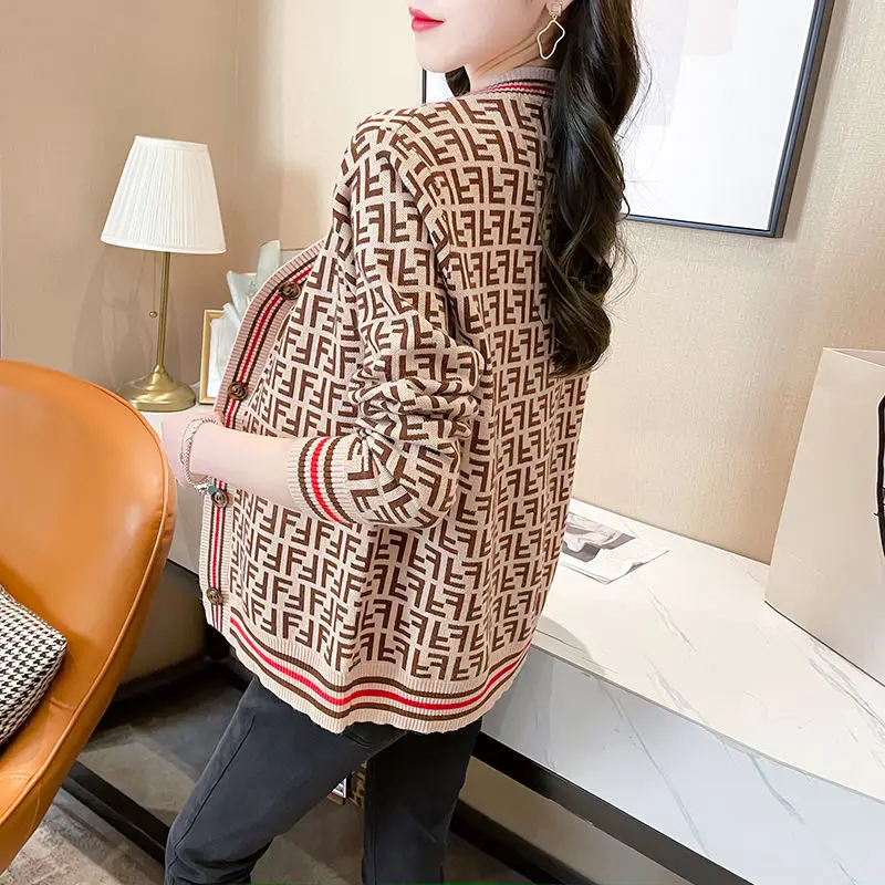

2021 Women's Coat Spring and Summer New Korean Versatile Student Loose Knit Cardigan