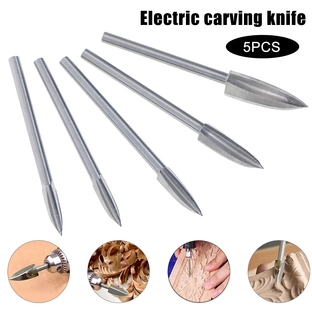 

Steel Solid Carbide Grinding Burr For Woodworking Drilling Carving Engraving Wood Tools 5Pcs/Set Wood Engraving Drill Bit Set