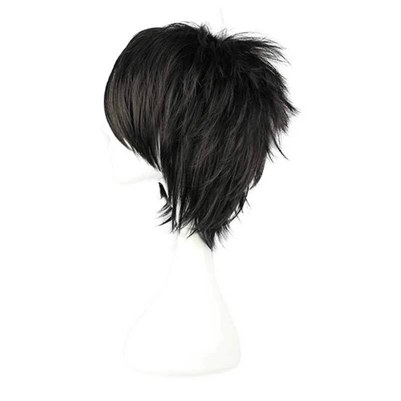Anime Death Note Wig L.Lawliet Short Black Heat Resistant Synthetic Hair + Wig Cap - Cosplay Costume Wigs image 4