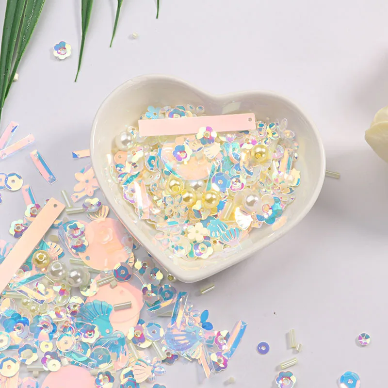Hot Sale DIY Sequin For Craft Mix Pearls Trendy Glass Beads Apparel Sewing Fabric Wedding Sequins Decoration Supplies | Дом и сад