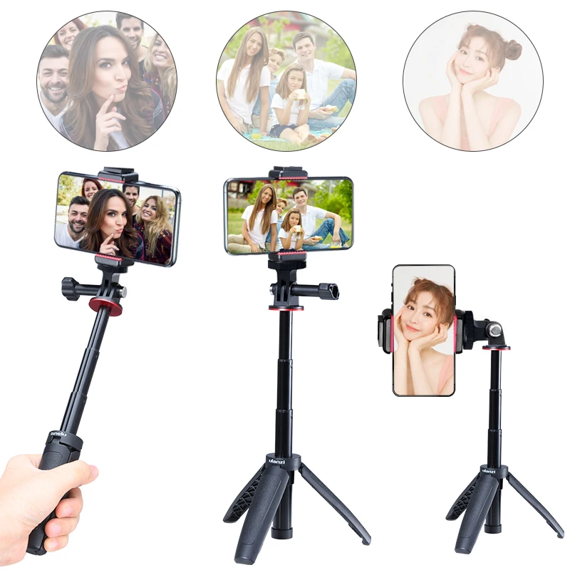 Ulanzi MT-09 Extend Tripod Mini Stand with extension pole Rod for Gopro Hero9 8 7 6 5 Black Session Osmo Action Camera | Электроника