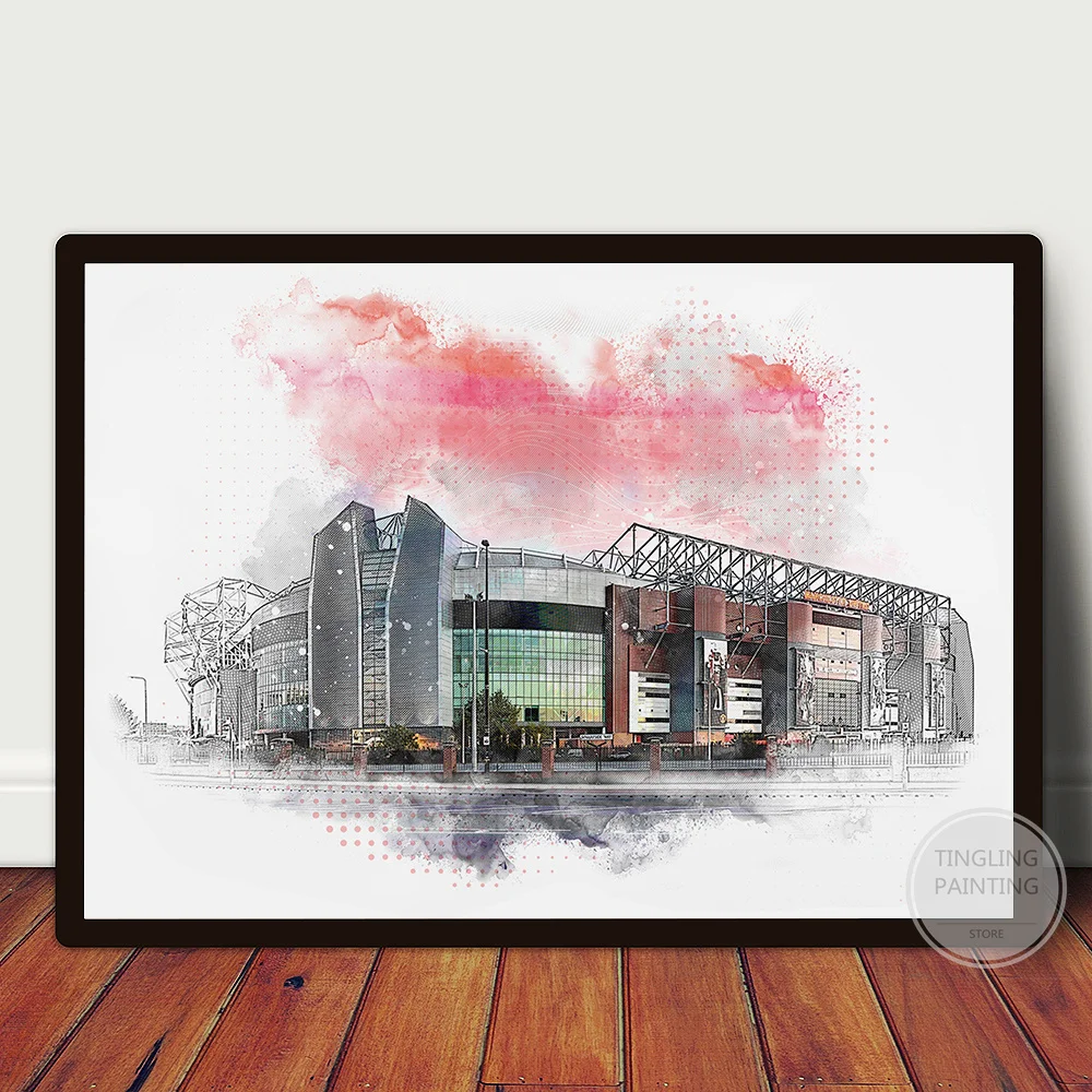 

MNU FC Old Trafford Stadium Poster Canvas Wall Art Painting English Premier League Football Theme Cafe Bar Dorm Hotel Home Decor