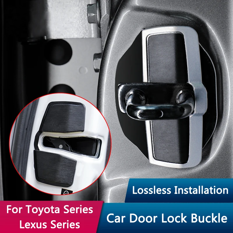 

QHCP Door Lock Buckle Upgraded Stabilizer Eliminate Abnormal Noise Gap Metal Zinc Alloy ABS For Lexus Toyota Series RAV4 Modify