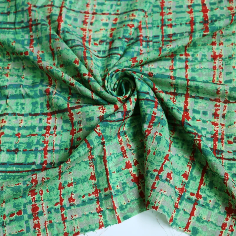 100*145 см зеленая Геометрическая хлопковая ткань мягкая детская одежда материал