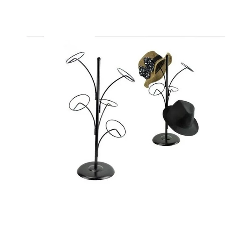 

2pcs Multifunction hat display stand metal five rings cap holder fashion peaked cap shelf beret /sunhat /wig /bags display rack