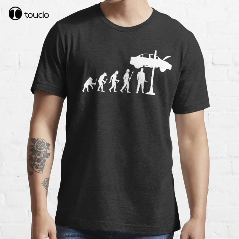 

Забавная Мужская футболка Evolution Of Man And Mechanic, хлопковая Мужская футболка