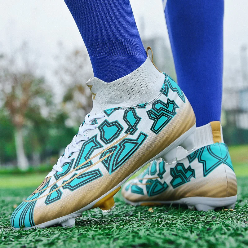 Унисекс футбольная обувь с длинными шипами футбольные ботинки FG/TF уличные бутсы