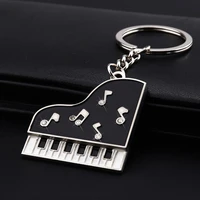 chaveiro trendy elegant rhinestone piano enamel metal pendant keychains keyrings stainless steel jewelry accessories llavero