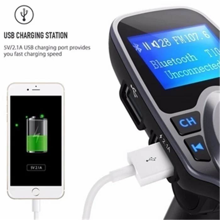 FM-трансмиттер с Bluetooth приемник радиоадаптер автомобильный комплект 5 В 2 1 А