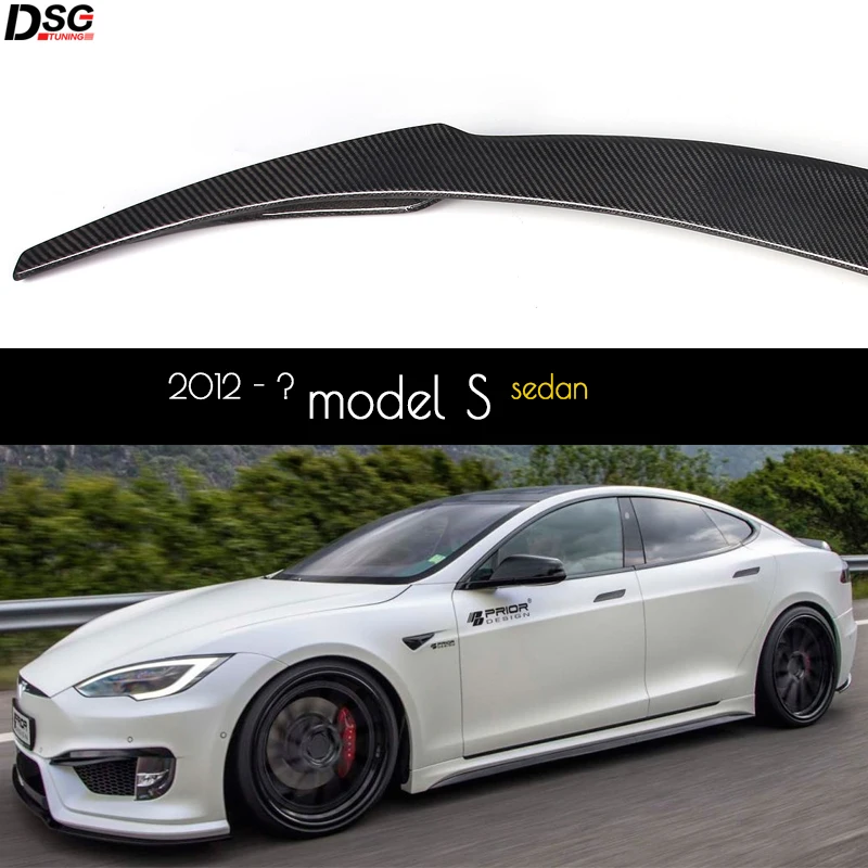 3*3 3k Twill Настоящее углеродное волокно задний багажник спойлер для Tesla модель S 2012
