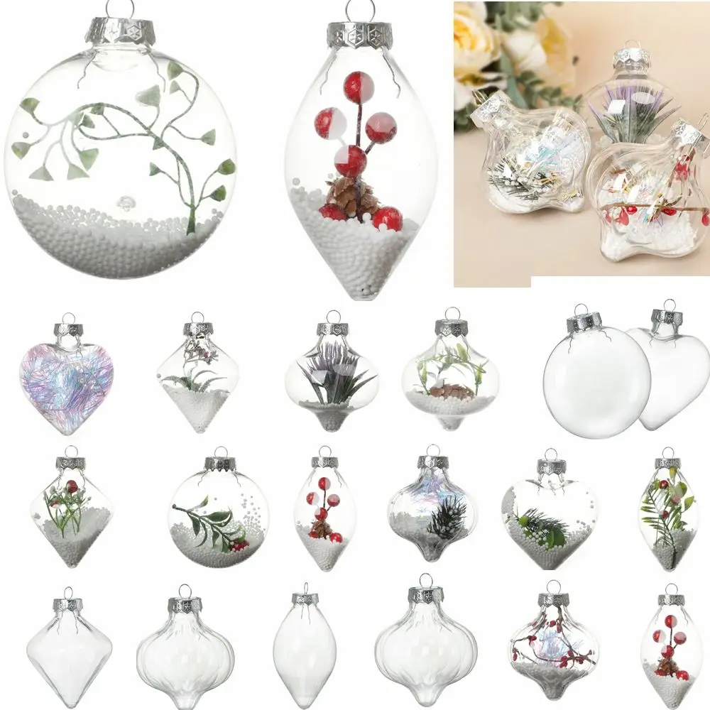 

DIY Gifts Plastic Xmas Ornaments Transparent Balls Christmas Tree Decoration Fillable Candy Box