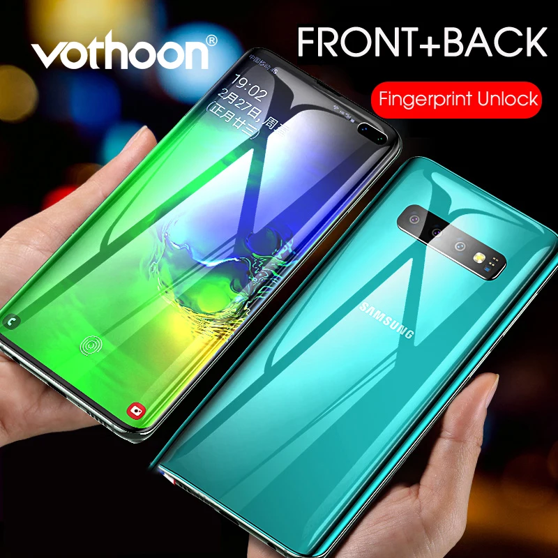 Защитная пленка для экрана votoon для samsung Galaxy S10e S10 Plus, S7, S8, S9 Plus, Note 8, 9, 10 Plus, полное покрытие, защита экрана, не стекло
