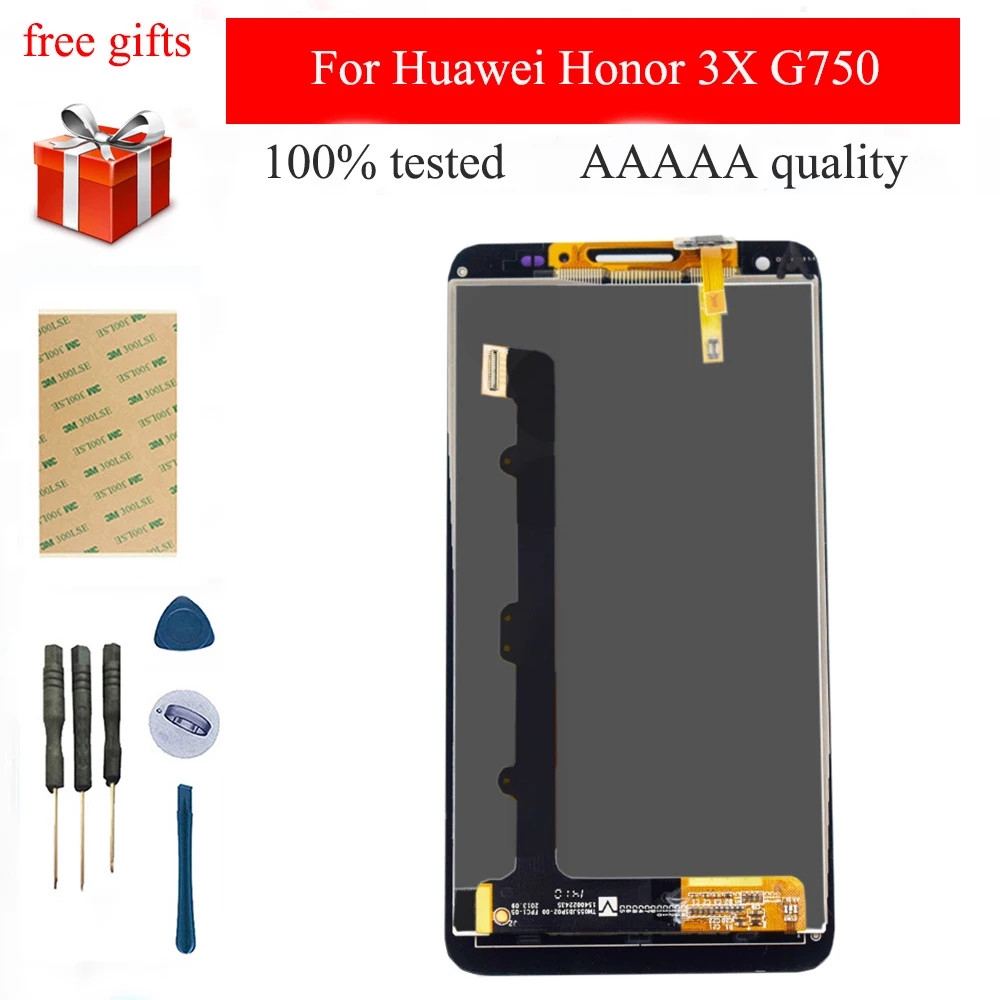 Для huawei Honor 3X G750 G750-u10 G750-T01 для ЖК-дисплей сенсорный экран дигитайзер сенсорная