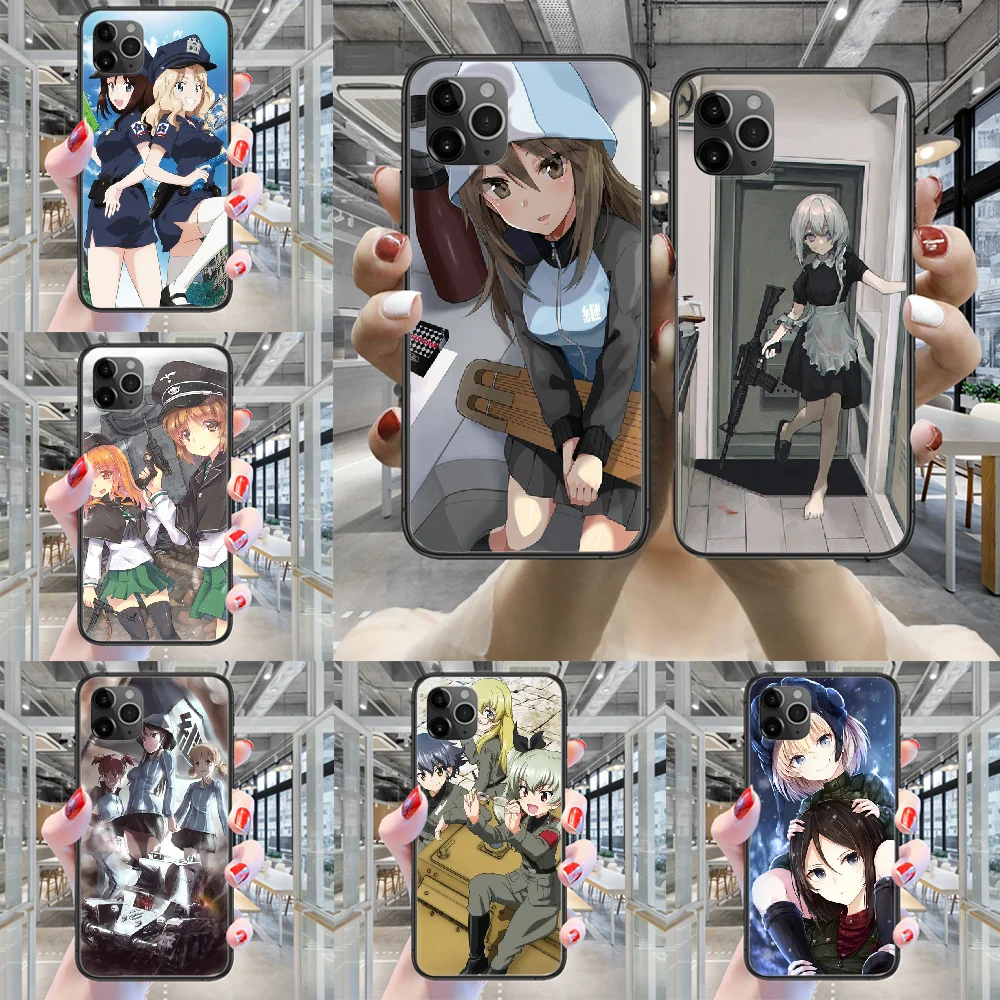 Чехол для телефона с изображением девушек и панцеров аниме Iphone 4 4s 5 5S SE 5C 6 6S 7 8 Plus X