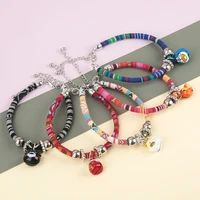 new ethnic style small pet collar bohemian style cartoon bell cat puppy pendant necklace