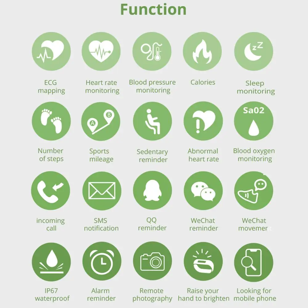 C20S кровяное давление запястье Монитор сердечного ритма ЭКГ PPG смарт-браслет часы