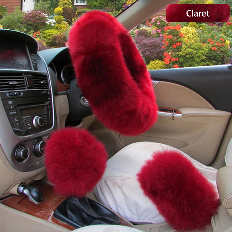 3 шт. плюшевые чехлы на руль автомобиля из искусственной шерсти|Чехлы руль| |
