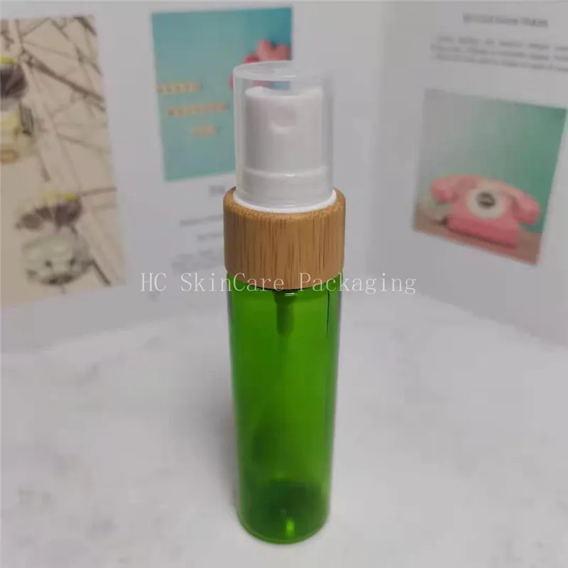 

60ml PET Plastic Colourful Bottle With Spray Pump for Men's Hair Spray Packing Face Plastic Mist Spray Bottle With Bamboo Cap