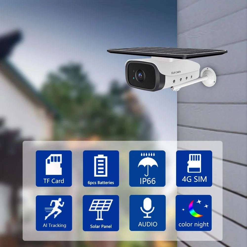 Водонепроницаемая IP-камера видеонаблюдения с поддержкой 4G LTE/Wi-Fi 1080P |