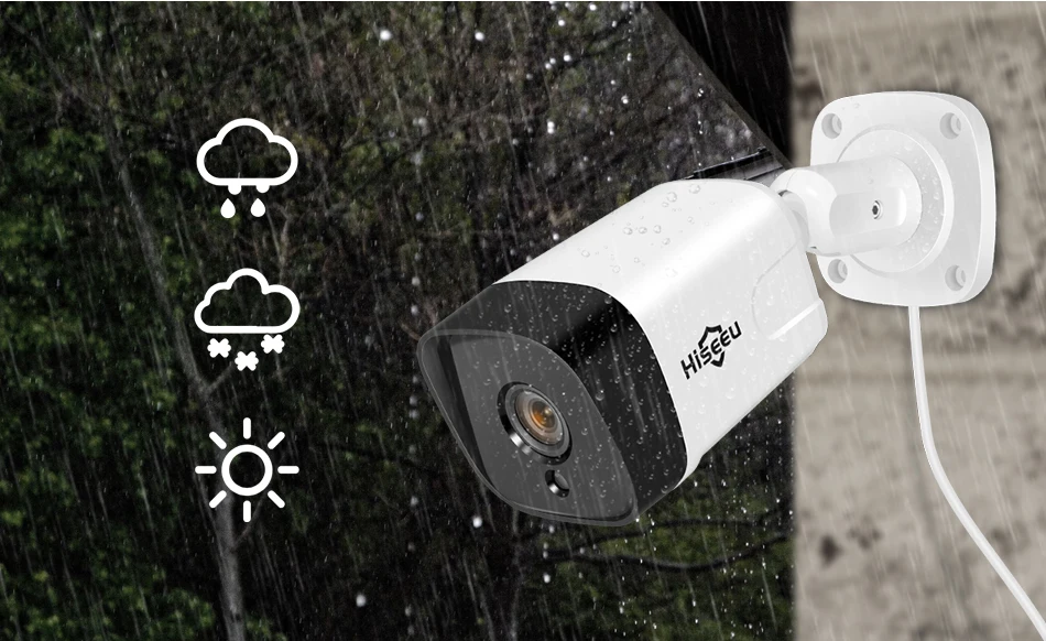 Hiseeu 1080P Bullet POE IP камера Аудио 2.0MP ONVIF Водонепроницаемая сетевая камера безопасности для наружного домашнего видеонаблюдения