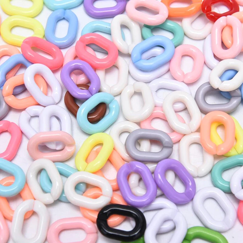 

100Pcs Acrylic Chain Links Split Rings Connector DIY Jewelry Making Accessories