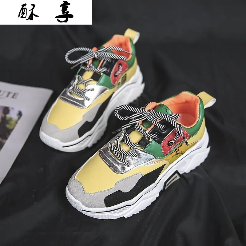 

Женские легкие кроссовки на толстой подошве, удобные дышащие кроссовки на вулканизированной подошве, повседневная спортивная обувь для же...