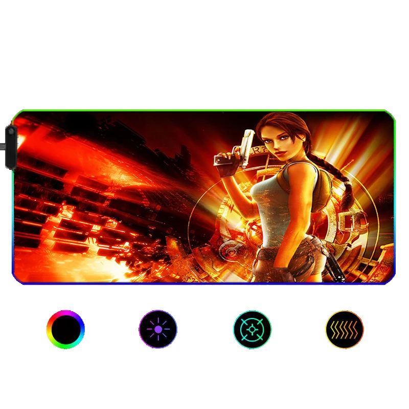 

Omb Raider Large RGB Mouse Pad xxl Gaming Mousepad LED Mause Pad Gamer Copy Razer Mouse Carpet Big Mause Pad PC Desk Pad Mat