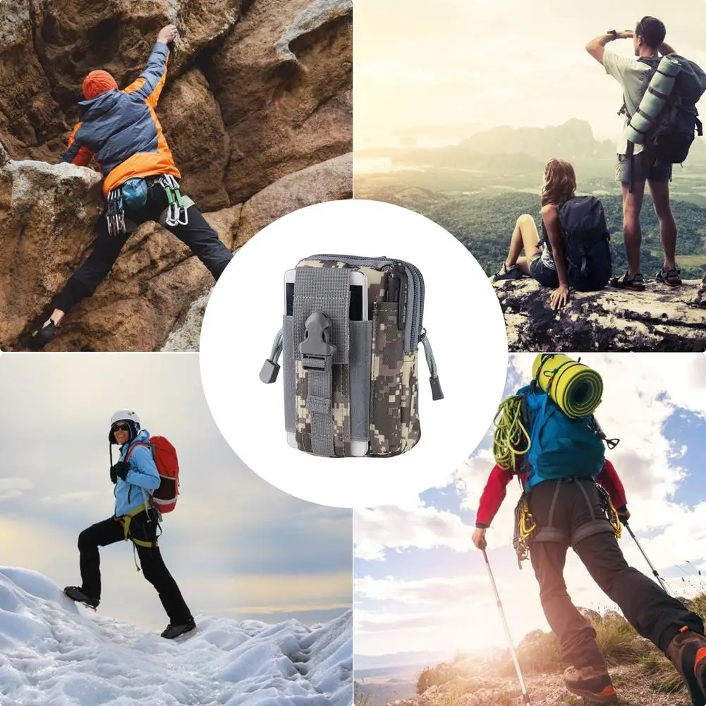 

5.5/6 Inch Mobile Phone Bag Outdoor Sports Function Tactical Waist Bag Men Wear Belt Running Bag Mountaineering Tool Storage Bag