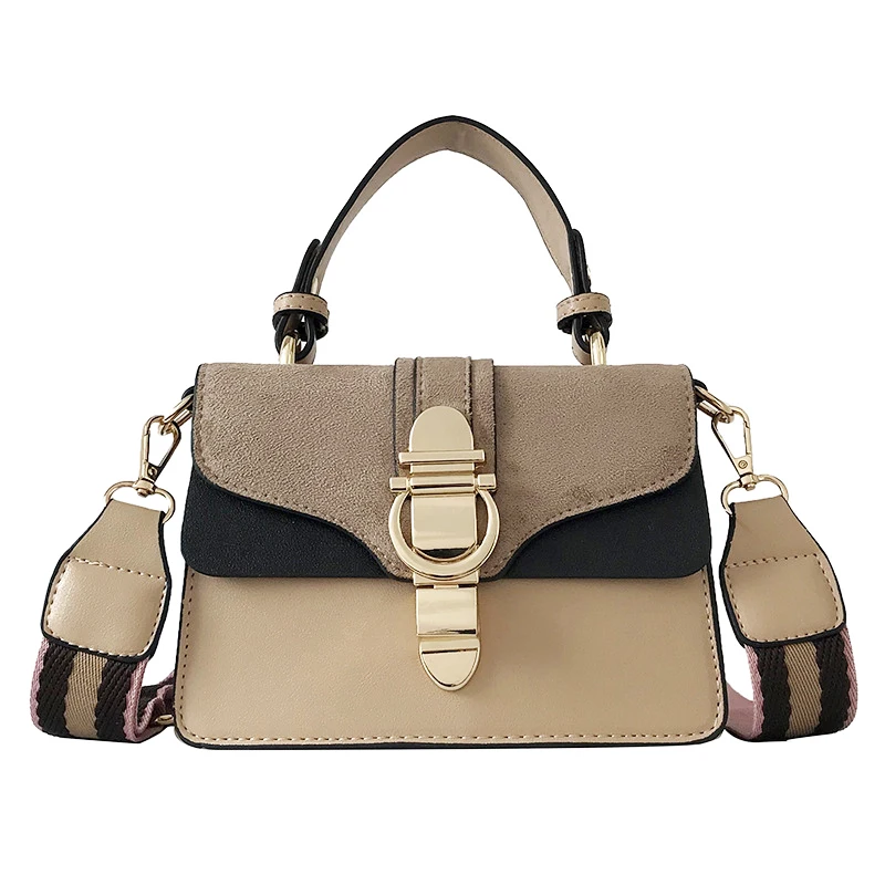 

Fashion Small Square Bags For Women 2021 New Contrast PU Leather Crossbody Bag Women Handbags Package Female Pack Messenger Bag