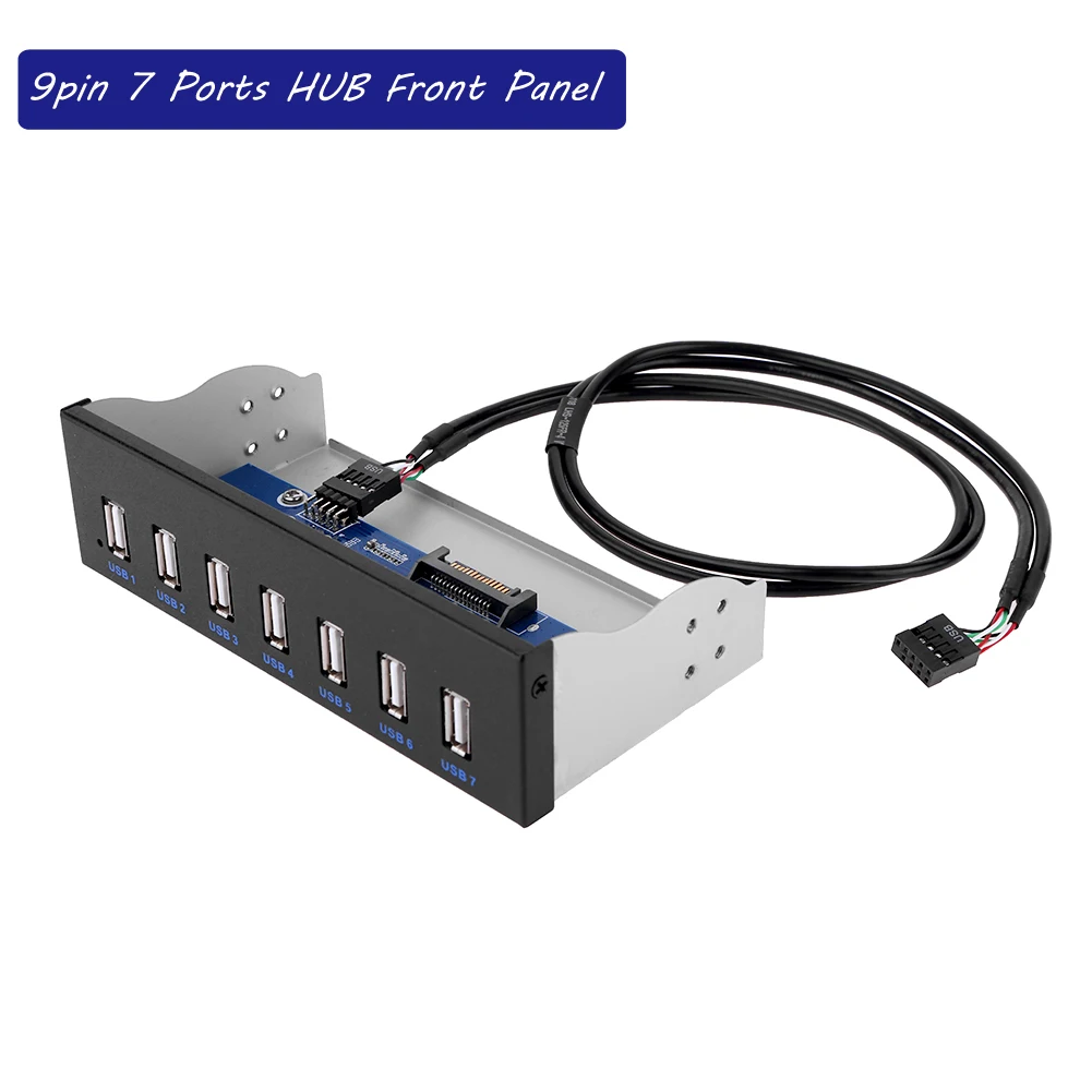 9pin 5,25 дюйма CD-ROM отсек для дисковода Передняя панель 9 pin/19 Pin 7 портов USB 2,0/3,0 концентратор флоппи отсек дисковода панель расширения адаптер разъем - Цвет: 9pin