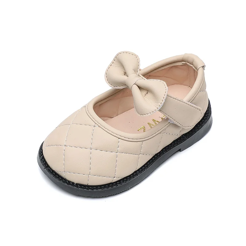 

Infant Toddler Shoes 2021 Autumn Baby Girls Leather Shoes Non-slip Soft Bottom Fashion Outdoor Kids Bow-knot Princess Shoes
