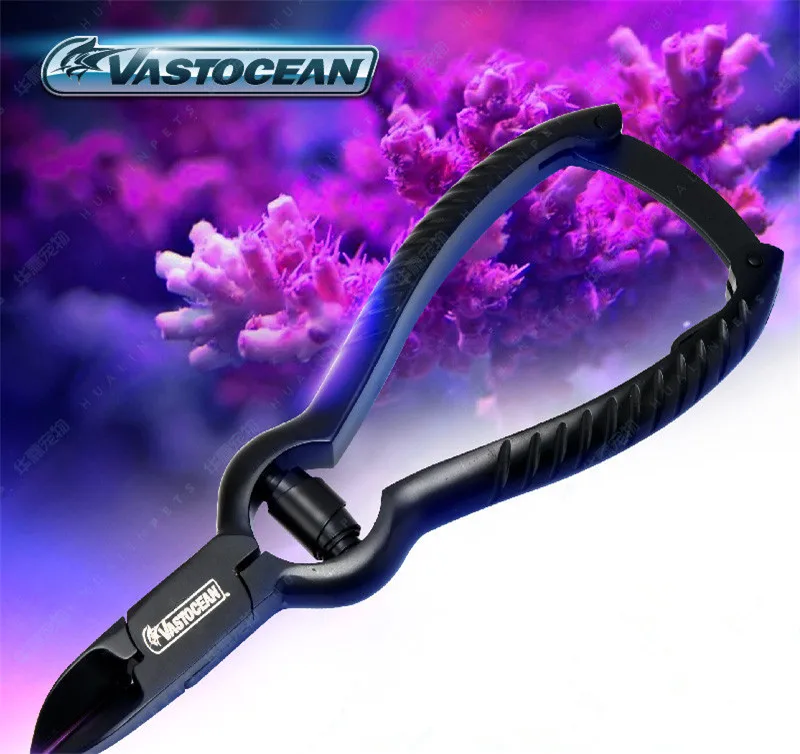 VASTOCEAN Coral scissors sps scissors Stainless steel fish tank tools Coral clamp black tweezers Straight cut